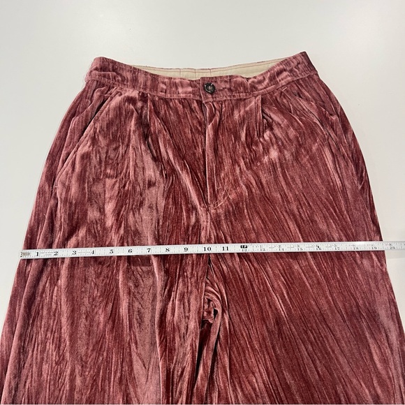 FREE PEOPLE Velvet Wide-Leg Bohemian Pants in Mauve | Women’s 6 - Picture 12 of 13